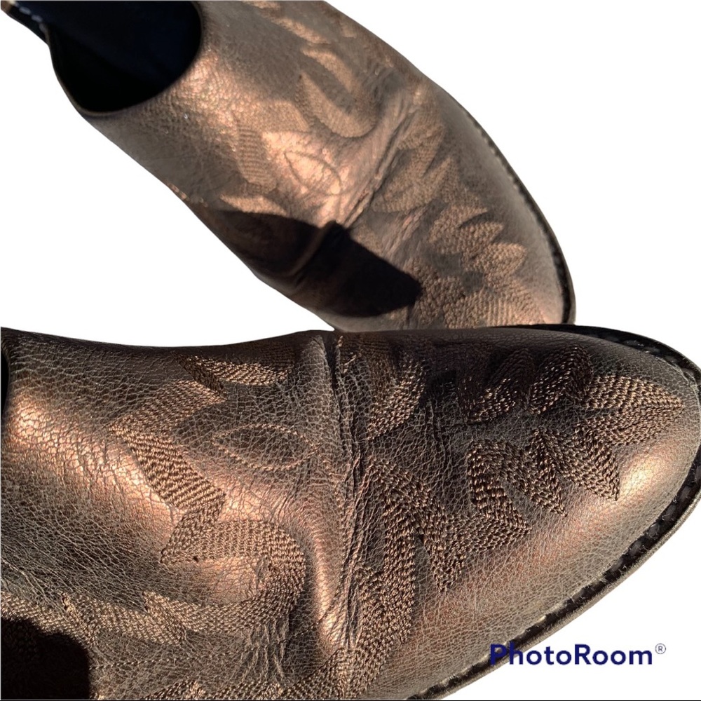 Donald J Pliner Bronze Leather Bozza Mule Clog Shoes 10 Western boot - Picture 7 of 13